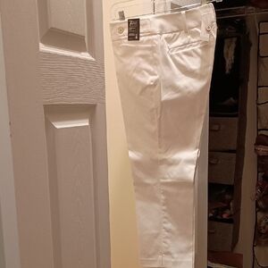 New York & Company Women's Cream Straight Leg Pants